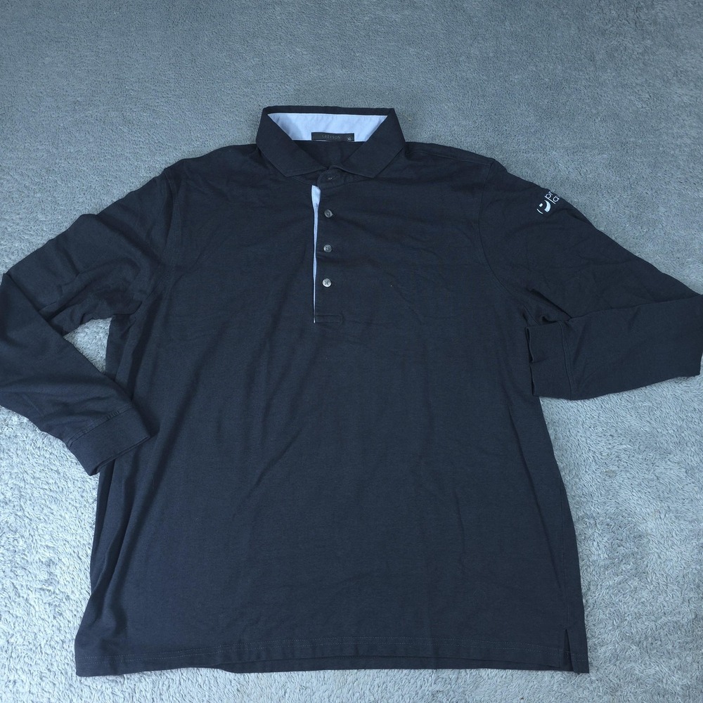 Greyson Polo Shirt Mens XL Gray Long Sleeve Performance Jersey Protzman Law Firm